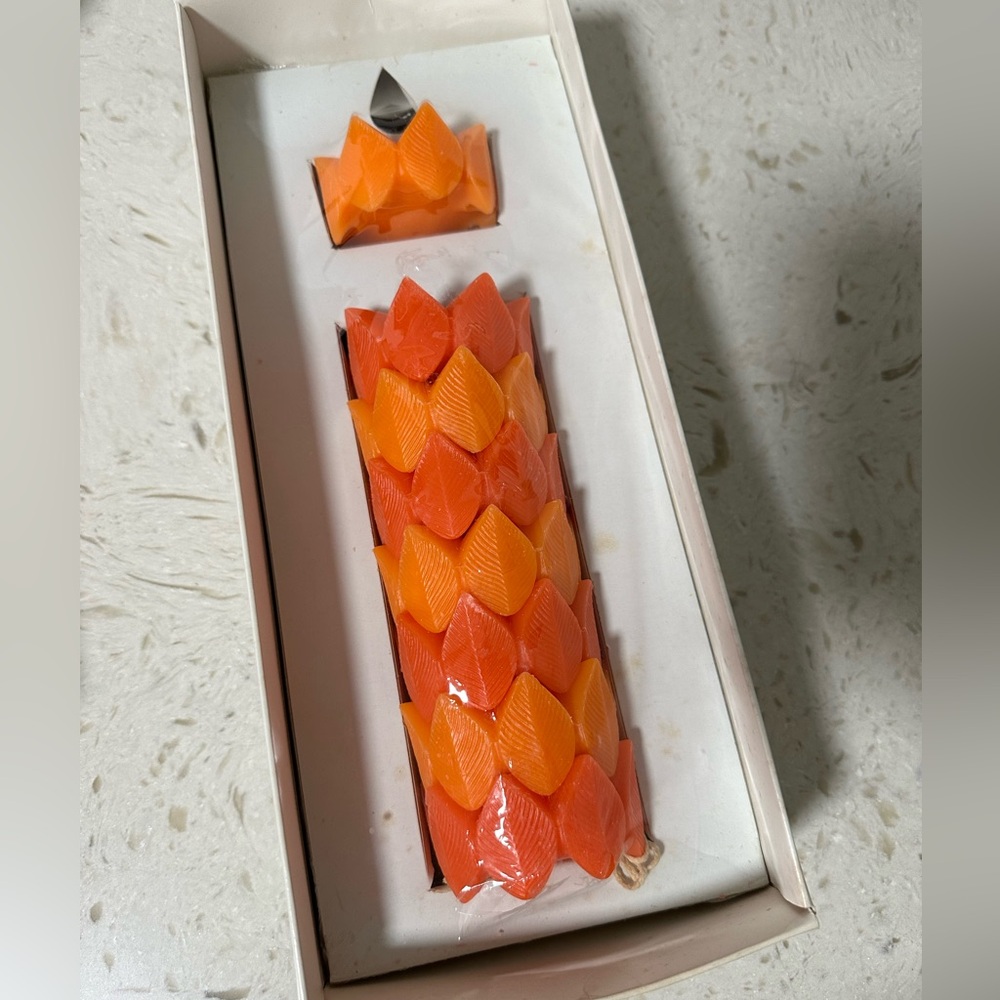 Vintage Candle Staks Stackable Orange Unused New in Box
